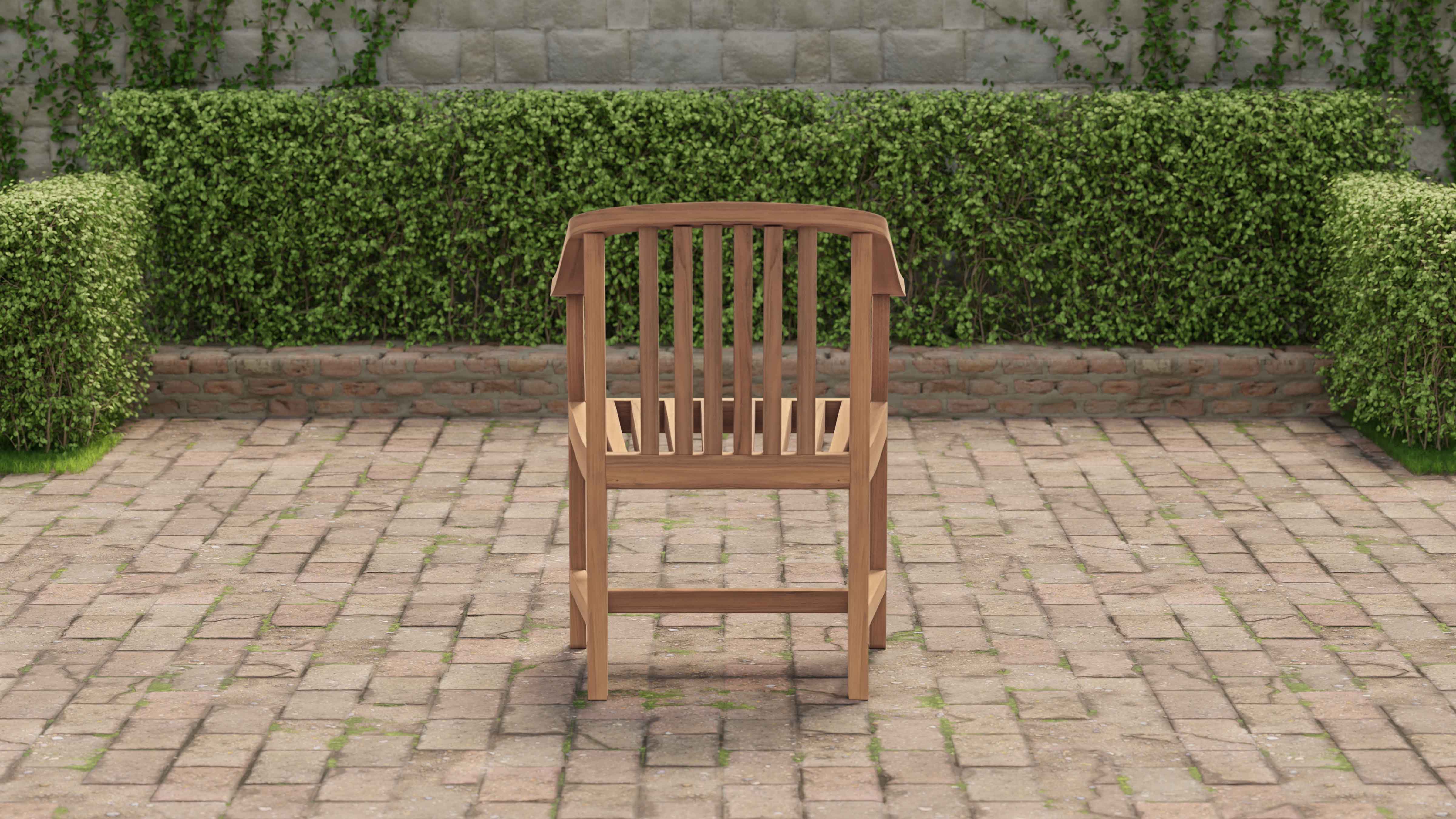 Winchester Teak Garden Carver Chair Rear View