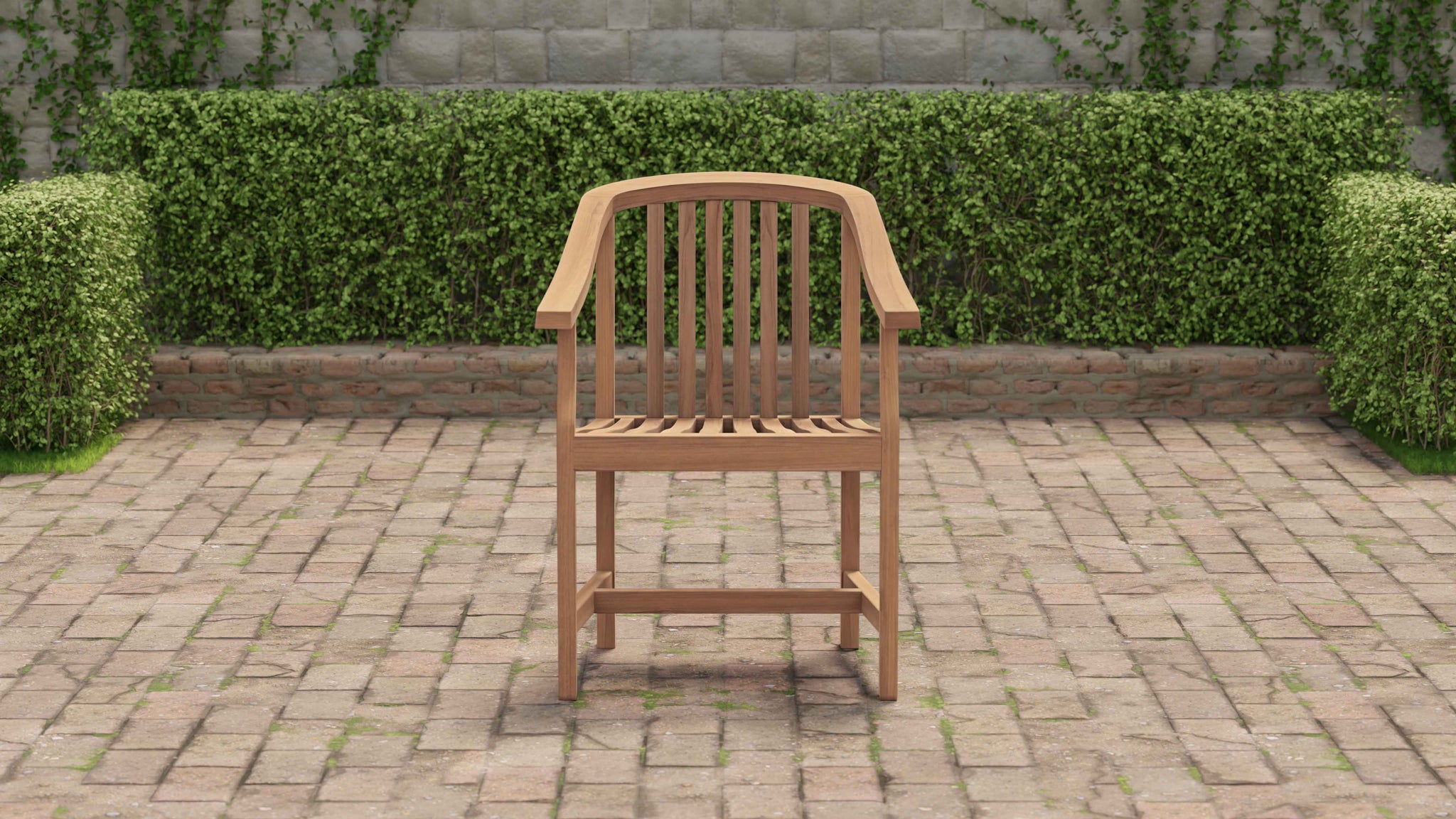 Winchester Teak Garden Carver Chair Front View