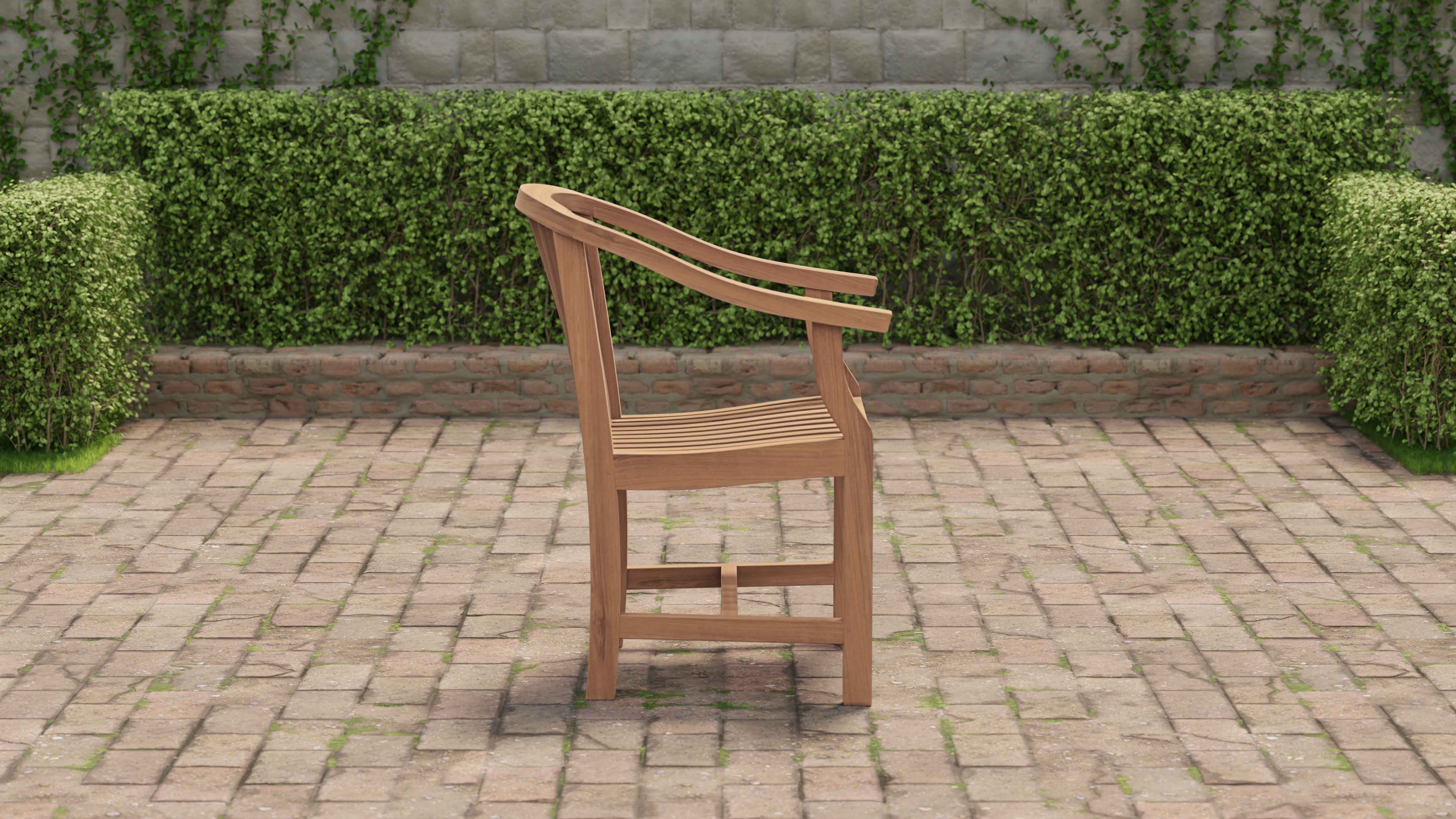 Winchester Teak Garden Carver Chair Side View