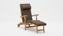 Teak Deluxe Steamer Chair with Taupe Cushion