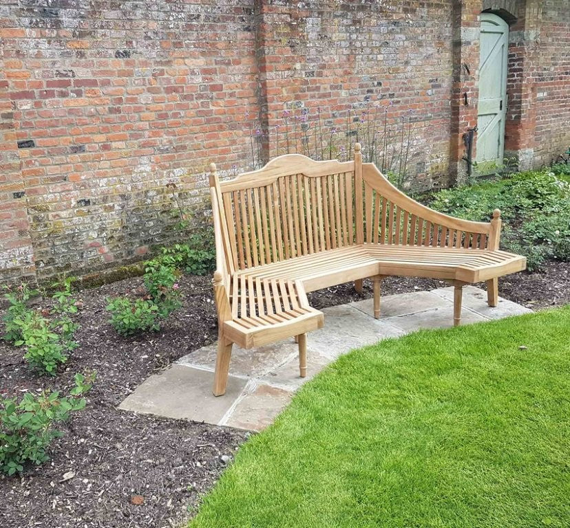 Grafton Teak Garden Bench - side view