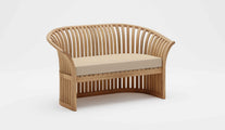 Ascot Teak Outdoor Sofa Two Seater with Ecru Cushions 