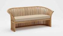 Ascot Teak Outdoor Sofa Three Seater with Ecru Cushions 