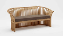 Ascot Teak Outdoor Sofa Three Seater with Taupe Cushions