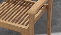 Guildford Teak Garden Carver Chair Close Up View