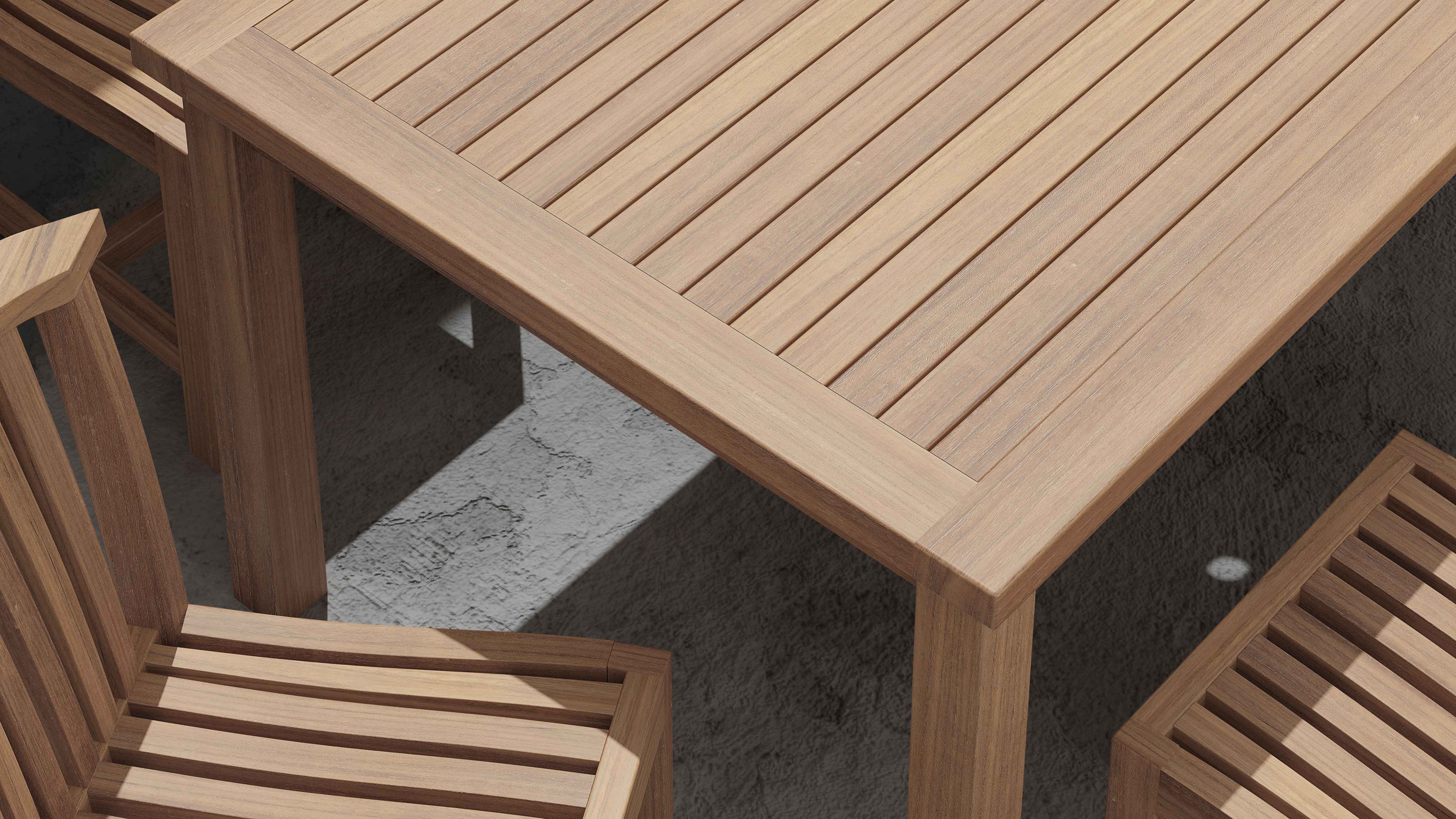 Fixed Rectangular Table & Winchester Dining Chairs Close Up Detail