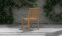 Guildford Teak Garden Dining Chair Rear Angled View