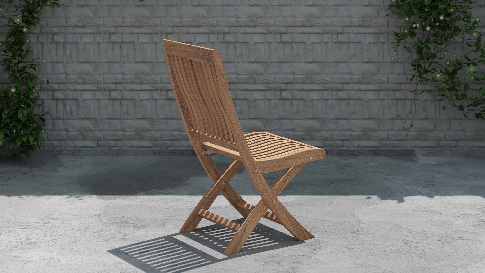 Ripon Teak Garden Dining Chair Side Front View