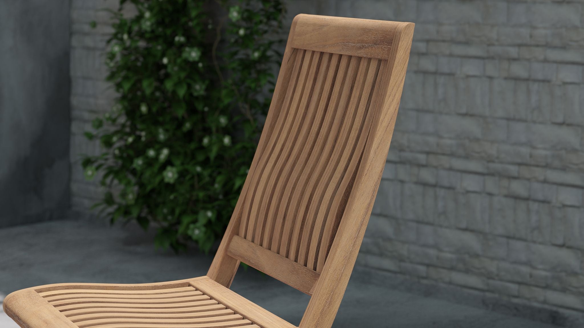 Ripon Teak Garden Dining Chair Back Detail