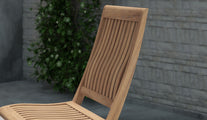 Ripon Teak Garden Dining Chair Back Detail