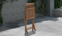 Ripon Teak Garden Dining Chair Shown Folded