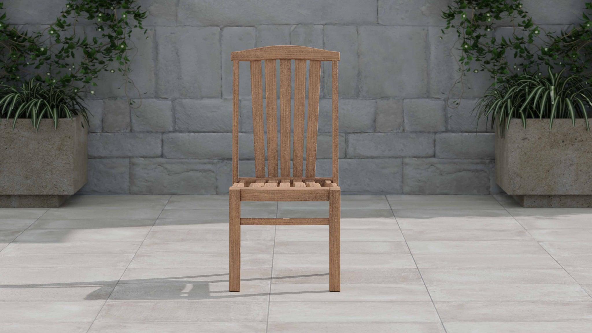 Dorchester Teak Garden Dining Chair Front View