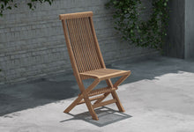 Lincoln Folding Teak Garden Dining Chair  Front Side View