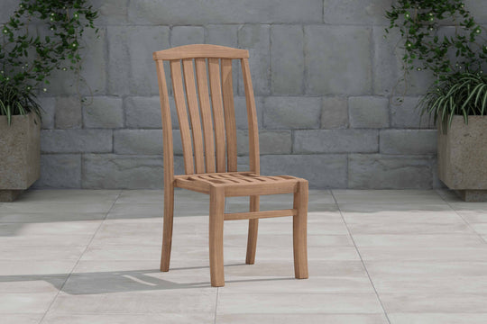 Dorchester Teak Garden Dining Chair Front Angled View