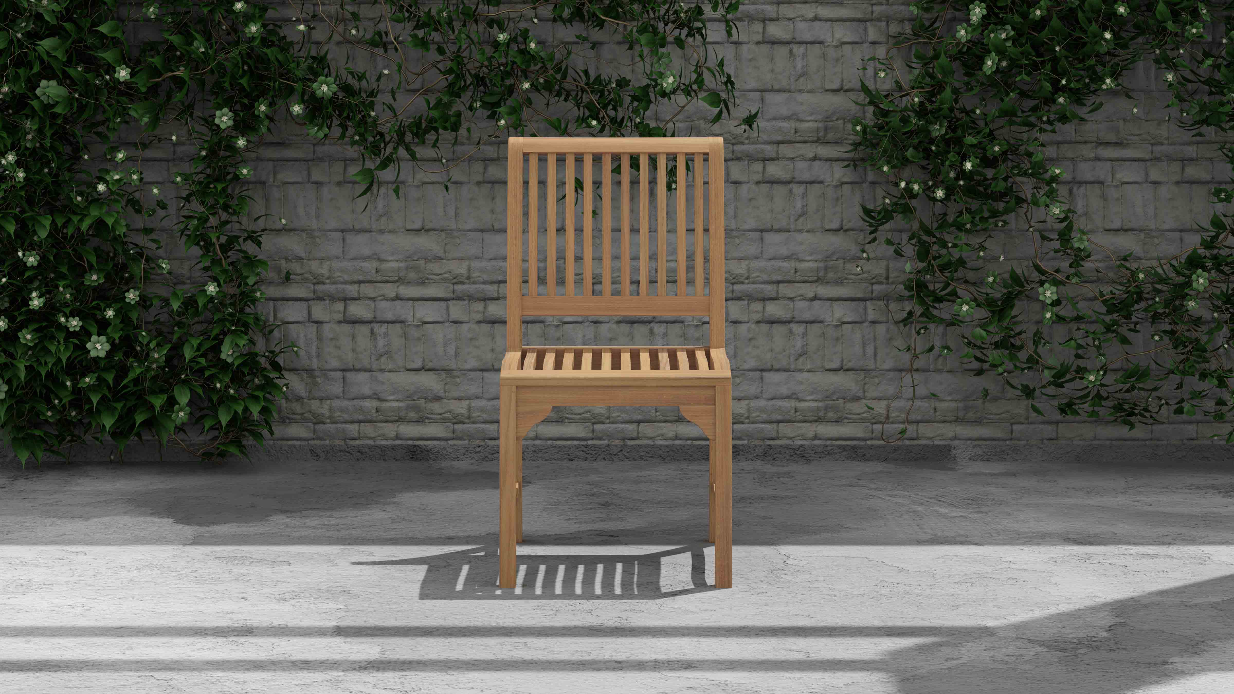 Guildford Teak Garden Dining Chair Front View