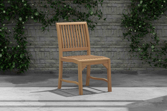 Guildford Teak Garden Dining Chair Front Angled View