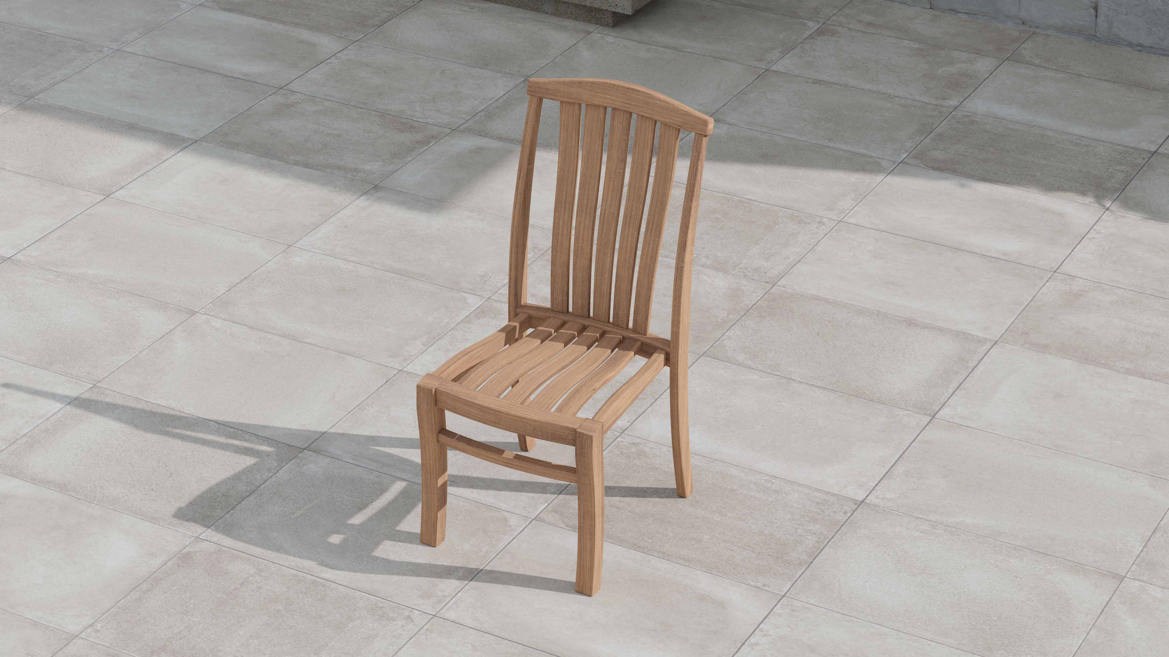 Dorchester Teak Garden Dining Chair Overhead Perspective