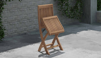 Ripon Teak Garden Dining Chair Shown Semi Folded