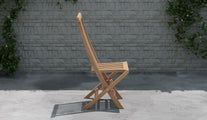 Lincoln Folding Teak Garden Dining Chair Side View