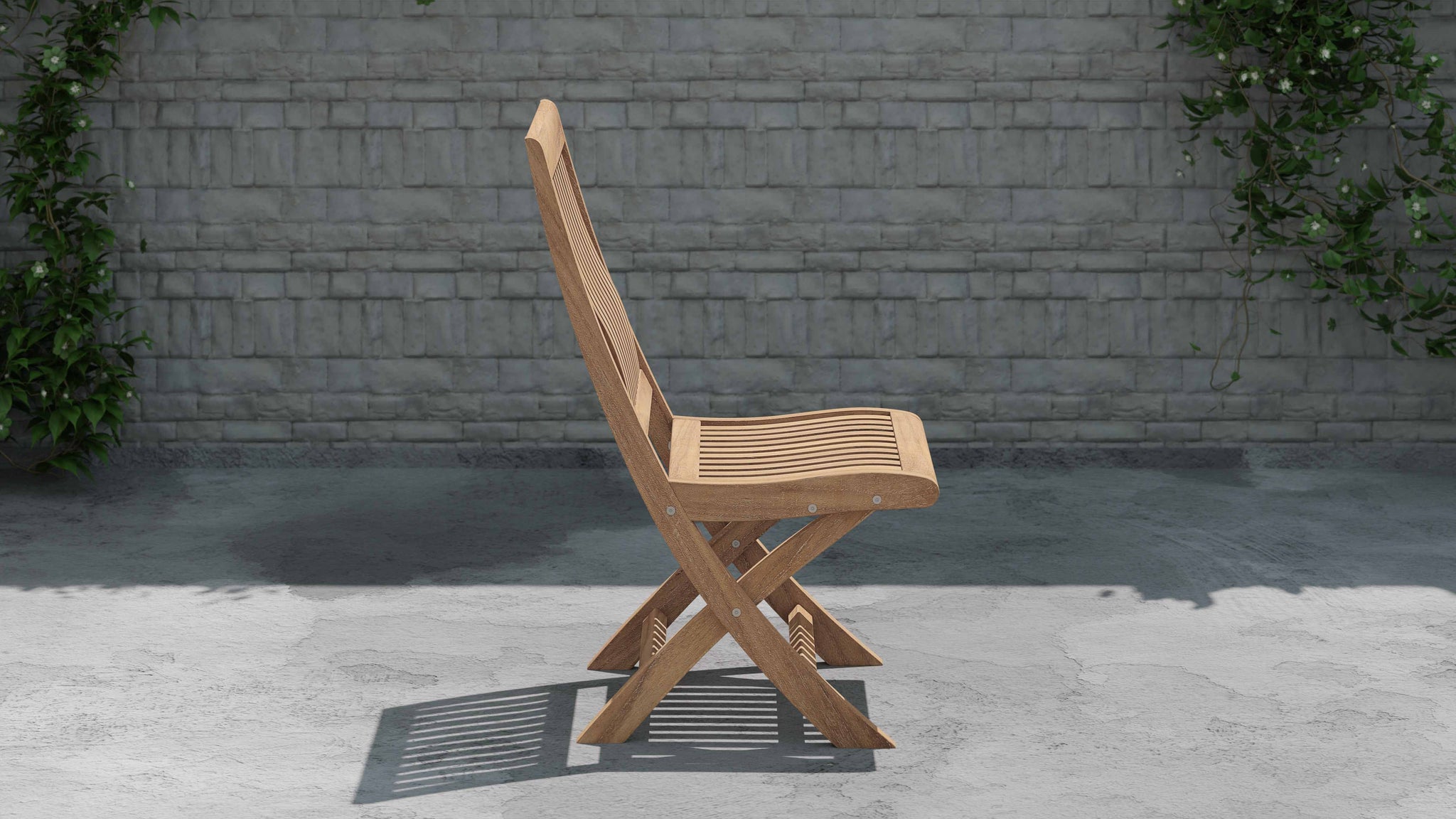 Ripon Teak Garden Dining Chair Side View