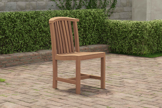 Winchester Teak Garden Dining Chair Front Angled View