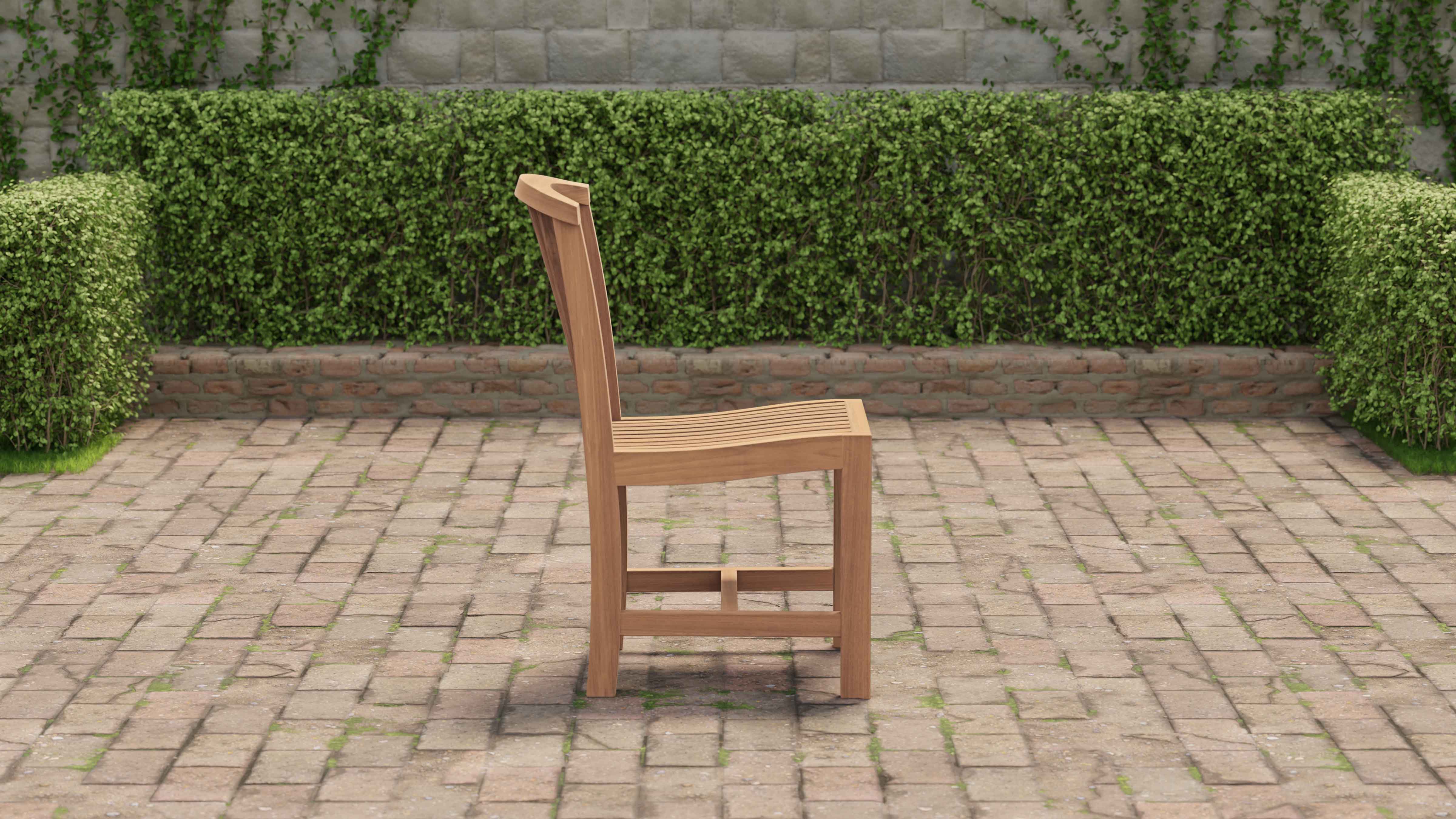 Winchester Teak Garden Dining Chair Side View