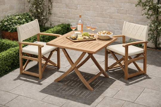 <p><a href="https://chic-teak.co.uk/products/teak-folding-directors-chair" target="_blank" title="https://chic-teak.co.uk/products/teak-folding-directors-chair">Teak Folding Directors Chair </a> with <a href="https://chic-teak.co.uk/products/square-folding-teak-garden-table" target="_blank" title="https://chic-teak.co.uk/products/square-folding-teak-garden-table">Square Teak Folding Table</a></p>
