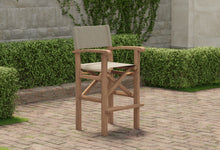 Teak Directors Bar Chair Front Angled View