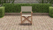 Folding Teak Directors Chair in Papyrus Front View