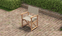Folding Teak Directors Chair in Papyrus Overhead Perspective