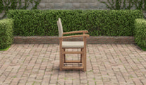 Folding Teak Directors Chair in Papyrus Side View