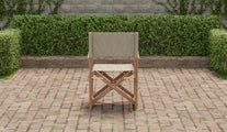 Folding Teak Directors Chair in Papyrus Rear View
