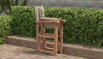 Folding Teak Directors Chair in Papyrus Folded