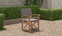 Folding Teak Directors Chair in Slate Side Front View
