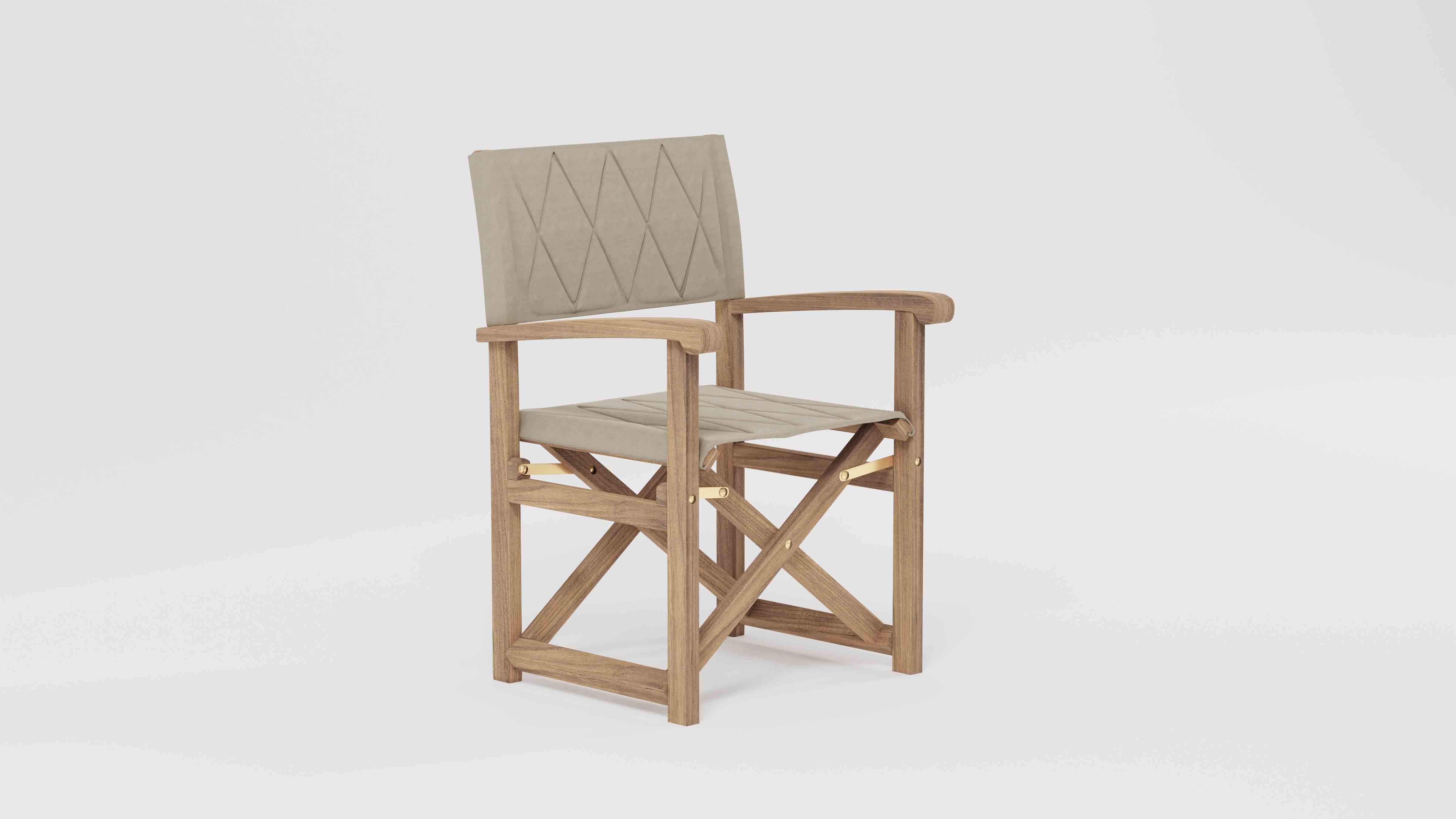 Folding Teak Directors Chair in Papyrus