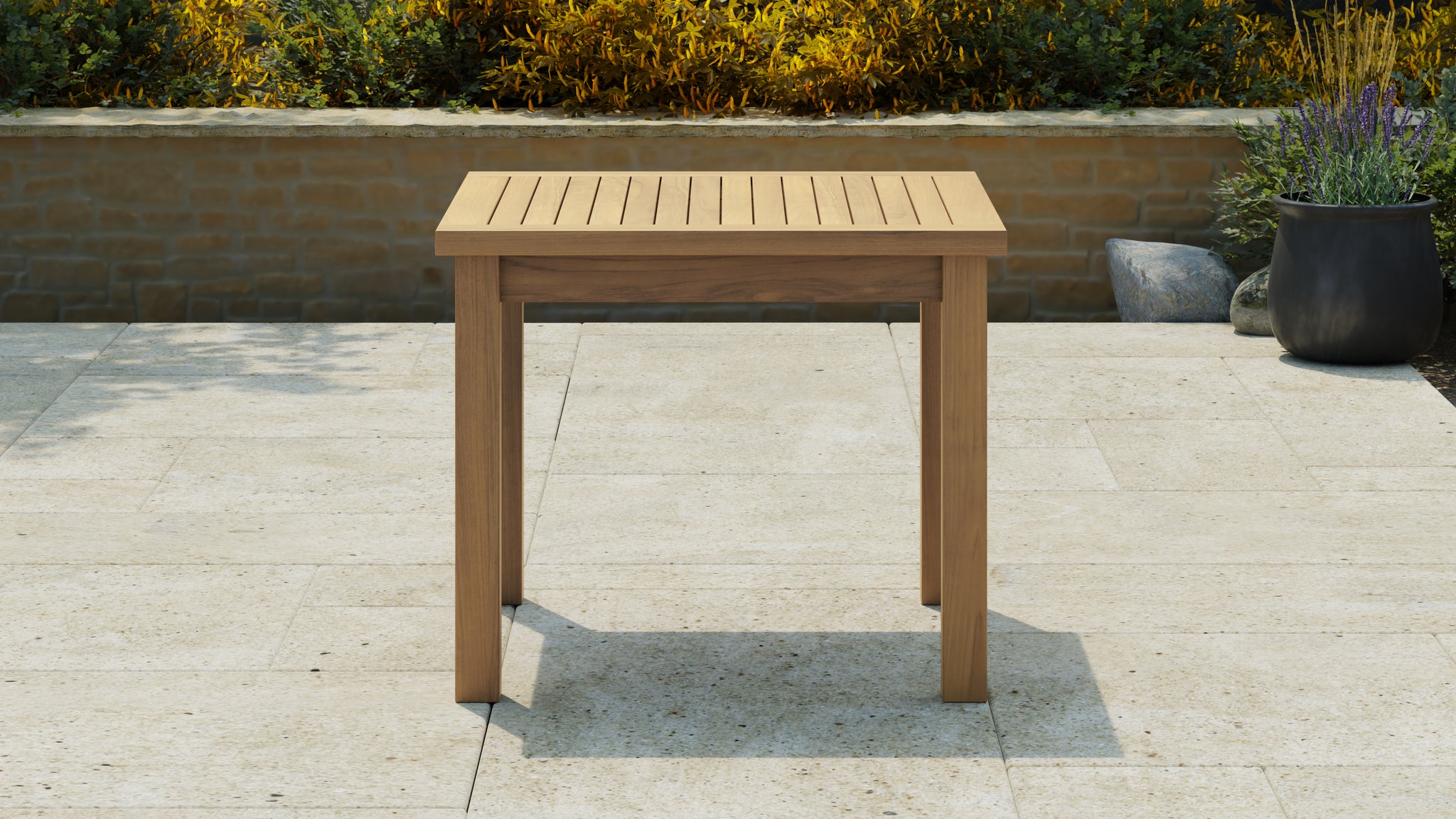 Square Garden Teak Table - no parasol hole