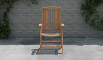 Lymington Teak Reclining Garden Chair Front View