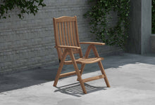 Lymington Teak Reclining Garden Chair Front Side View