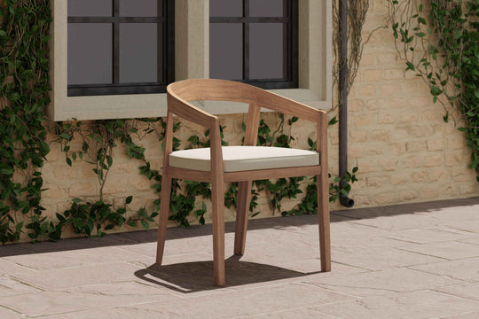 Windsor Teak Garden Carver Chair Front Angled View