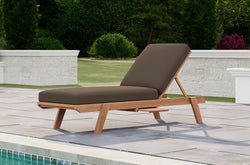 Teak Stacking Lounger with Cushion & Optional Pull Out Tray