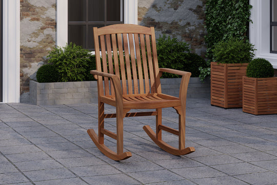 Balmoral Teak Rocking Chair Front Angled View