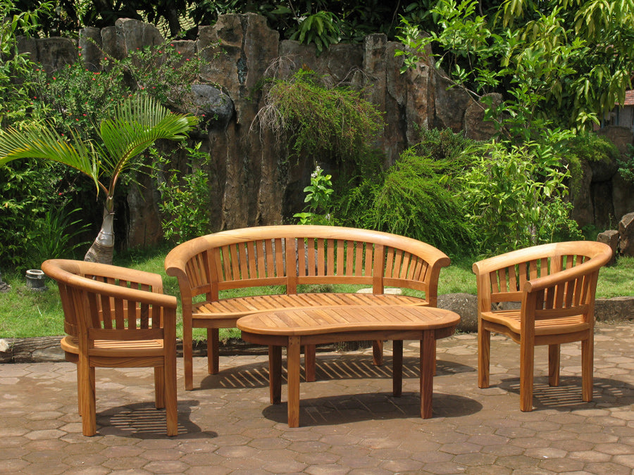 Gloucester  Teak Garden Bench, Chair & Coffee Table