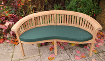 Gloucester Teak Garden Bench with Green Cushion