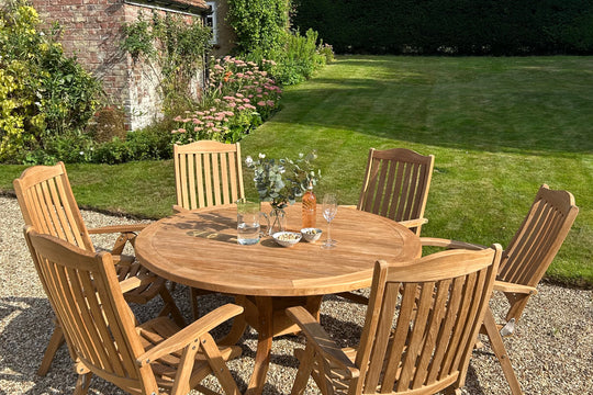 Garden Teak Pedestal Table - no parasol hole