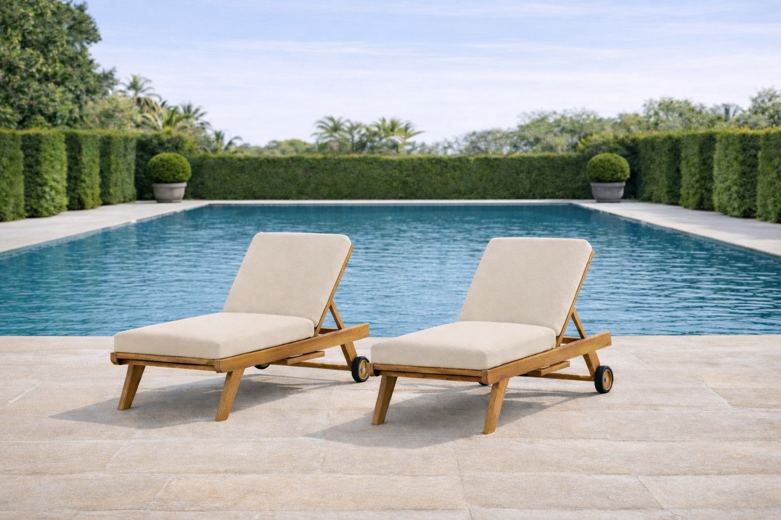 High Level Lounger By Pool