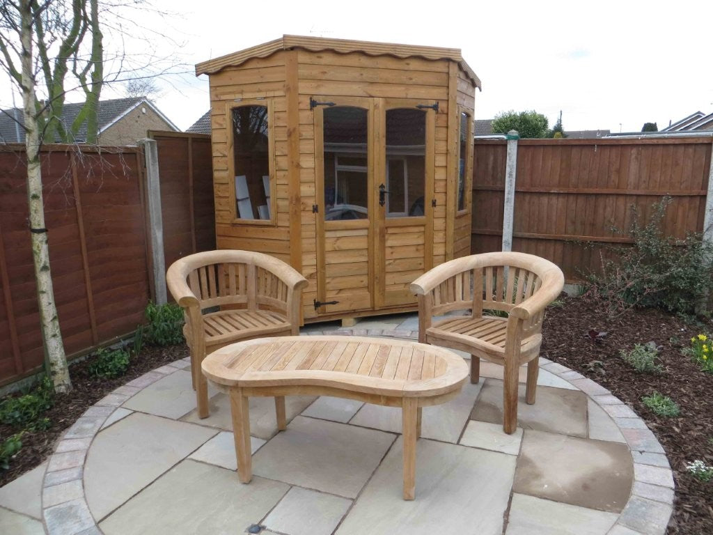 Gloucester Teak Coffee Table with 2 Gloucester Lounge Chairs