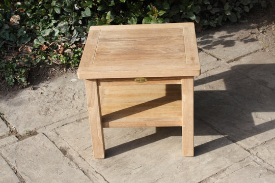 SALE - Teak Coffee Table 50cm Square with Shelf (23057)