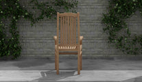 Kensington Teak Garden Dining Chair Rear View