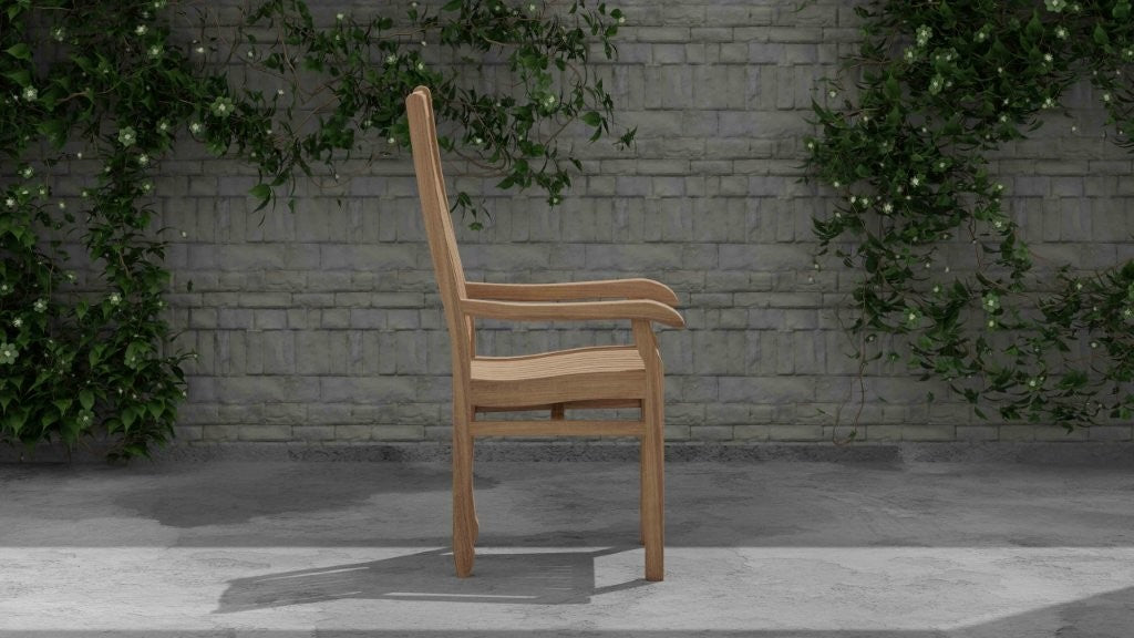 Kensington Teak Garden Carver Chair Side View