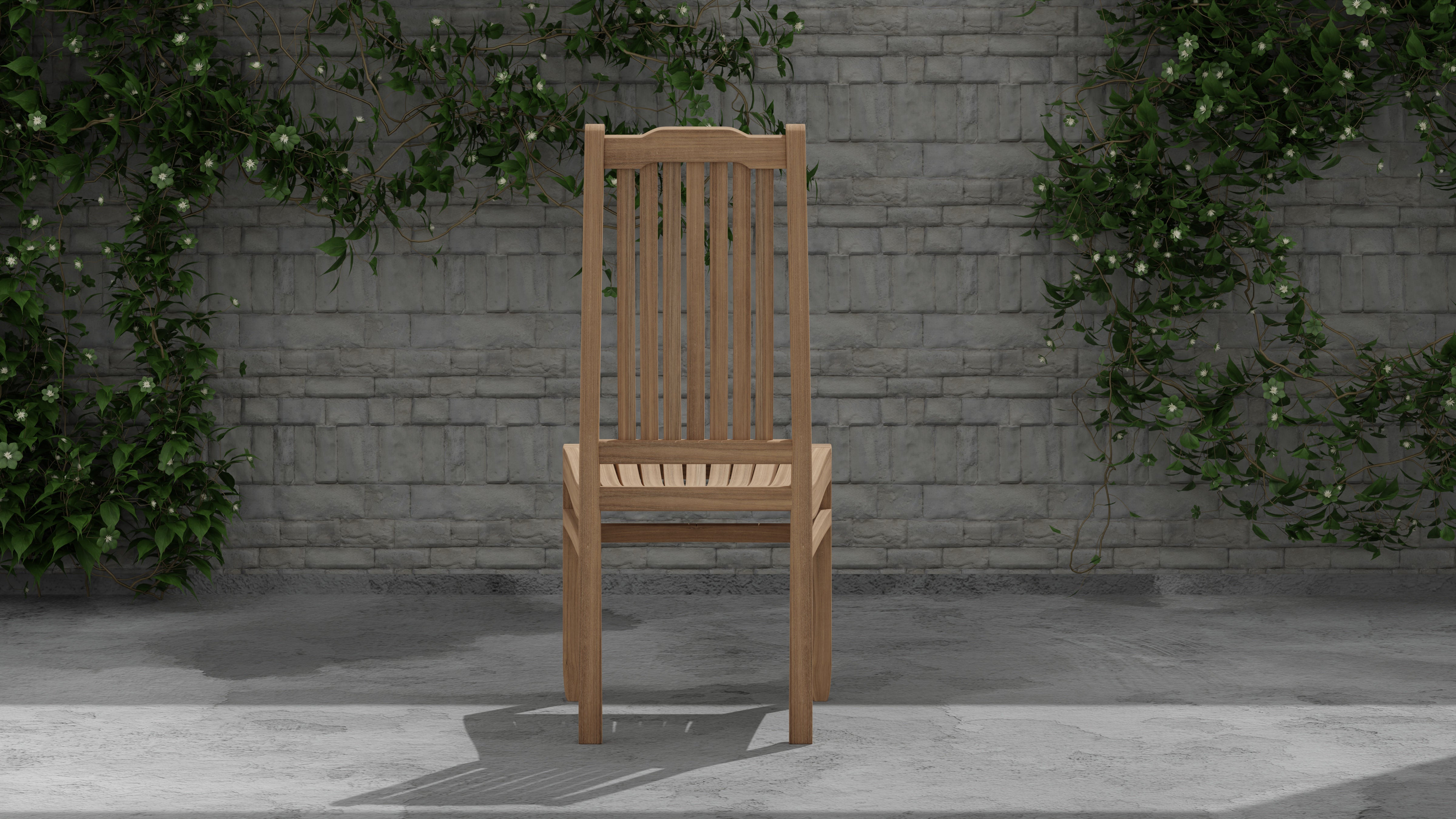 Kensington Teak Garden Dining Chair Rear View